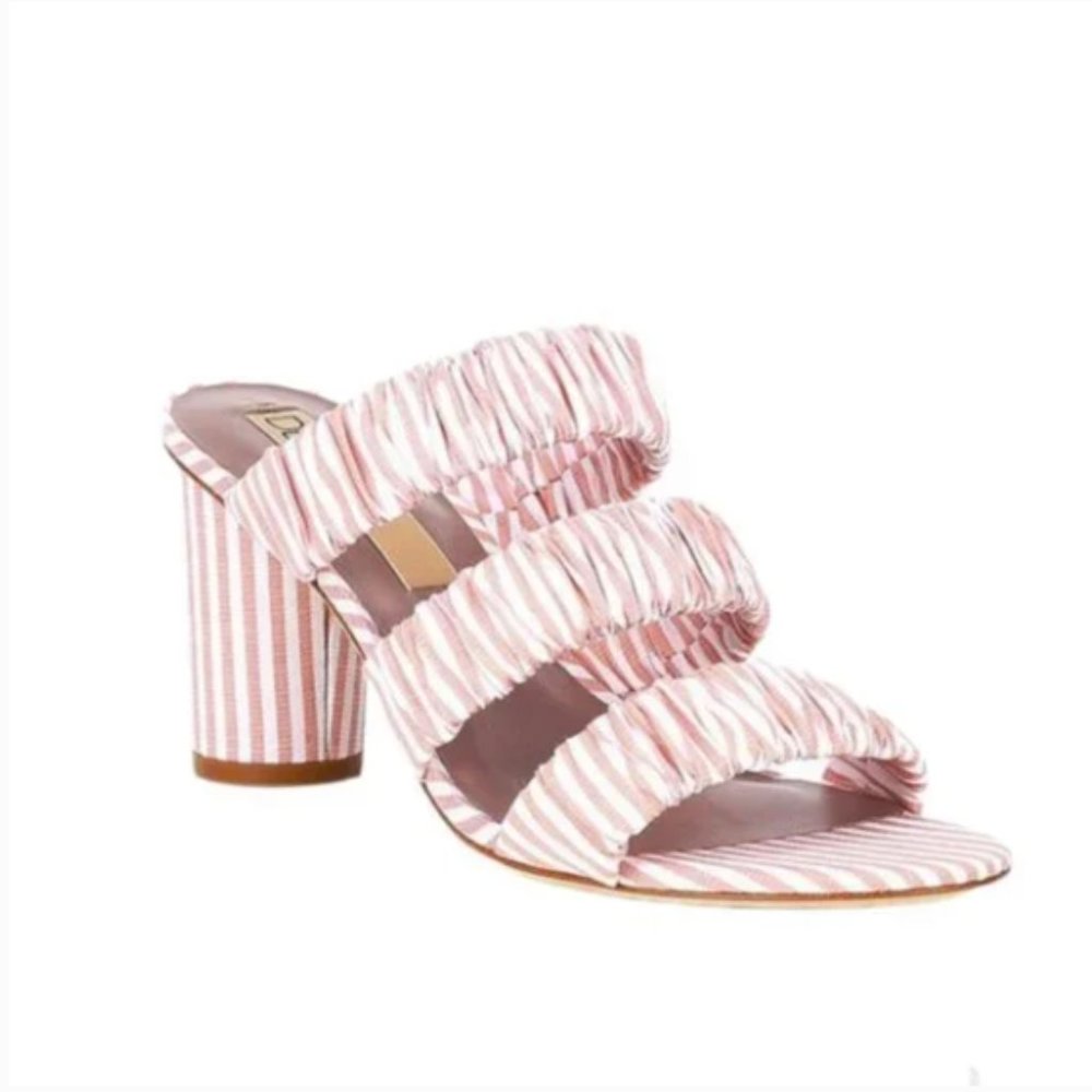 Deltan Colette Stripe Three Band Dress Sandals 7.5